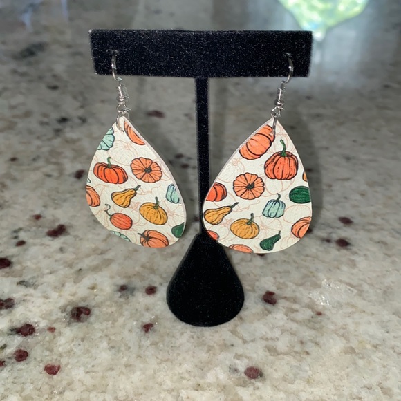 Fall Faux Leather Earrings - Picture 3 of 3